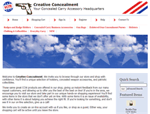 Tablet Screenshot of creativeconcealment.biz